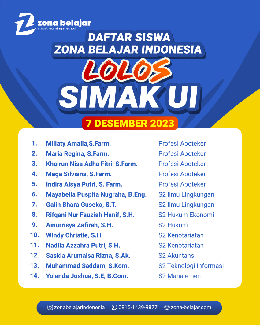 Lolos UI Desember